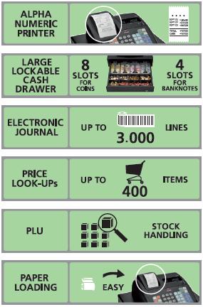 Olivetti ECR 7700LD eco Features