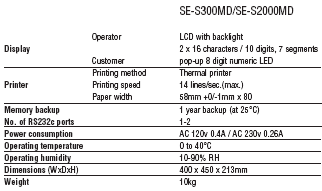 Casio SE-S300 Specifications