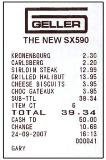 SX -590 Receipt